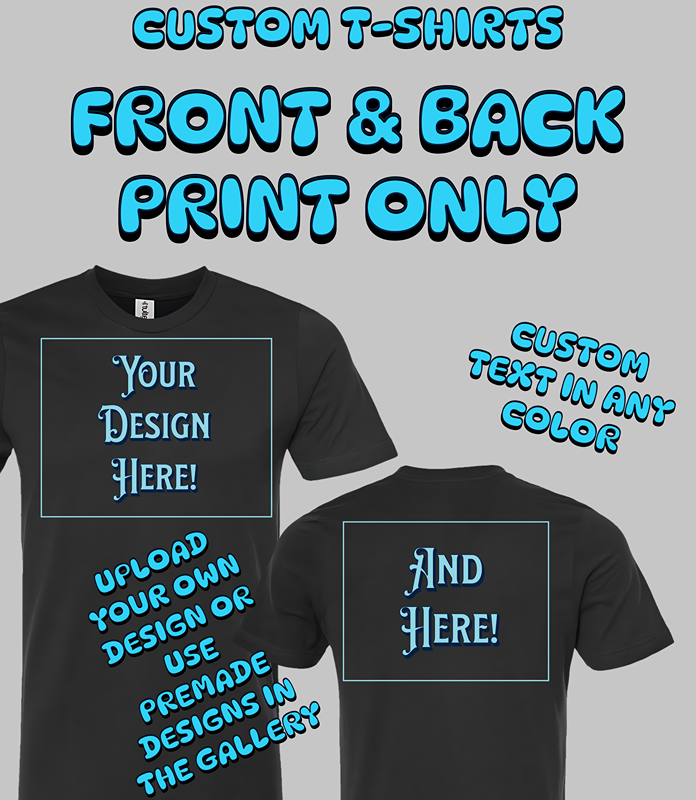 Custom t shirts front and back design best sale