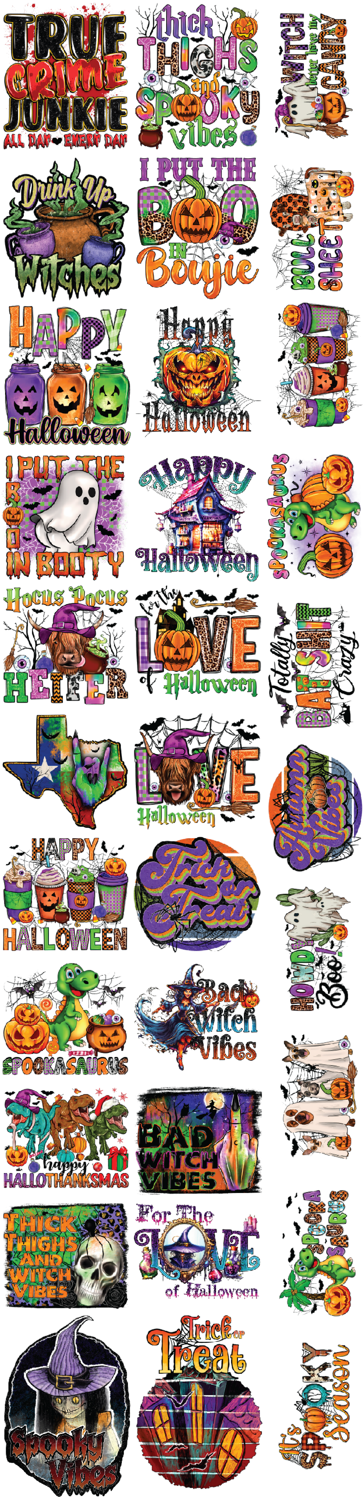 Halloween 30"X120" Pre-Made Gang Sheet