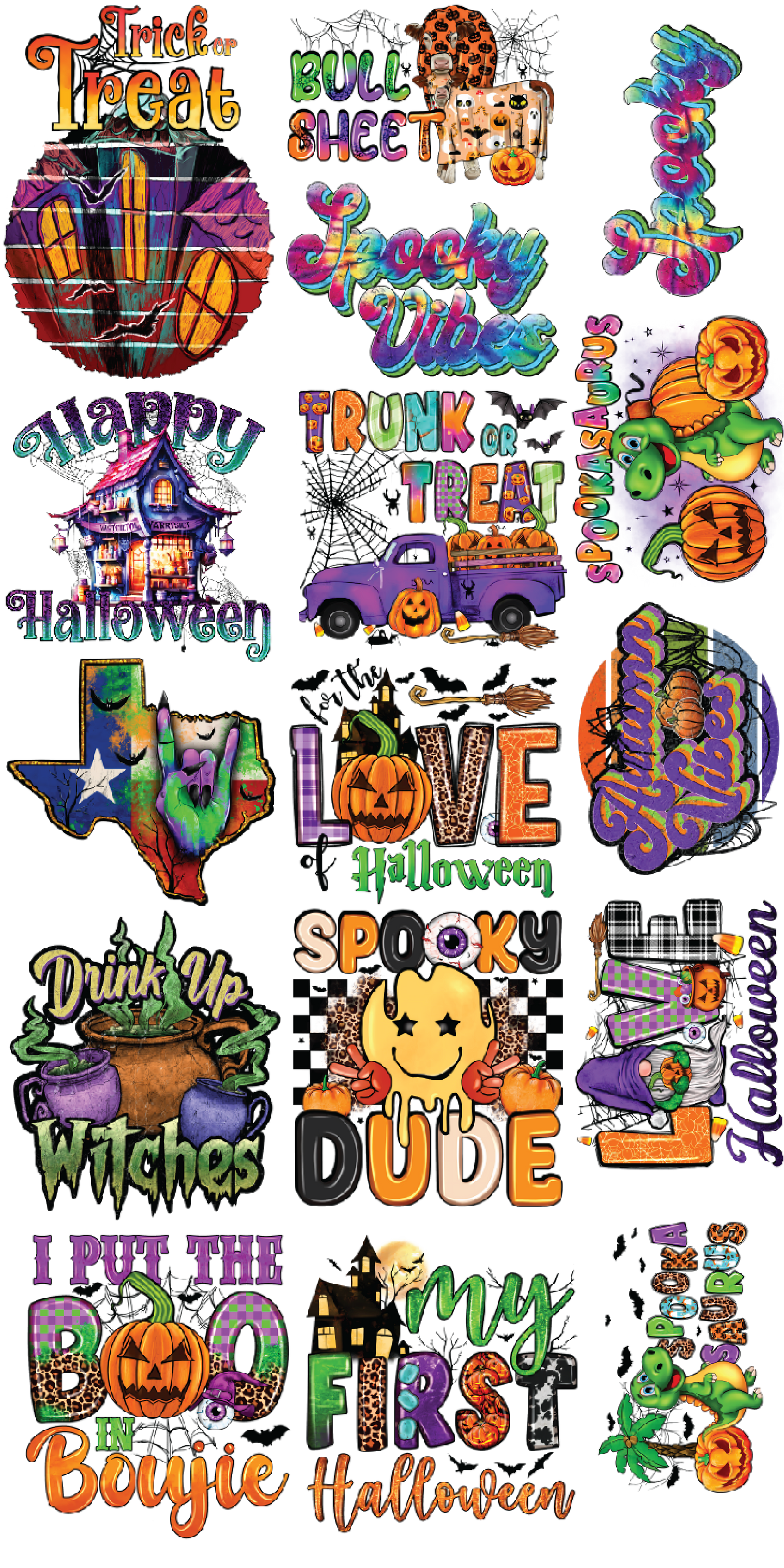Halloween 30"X60" Pre-Made Gang Sheet