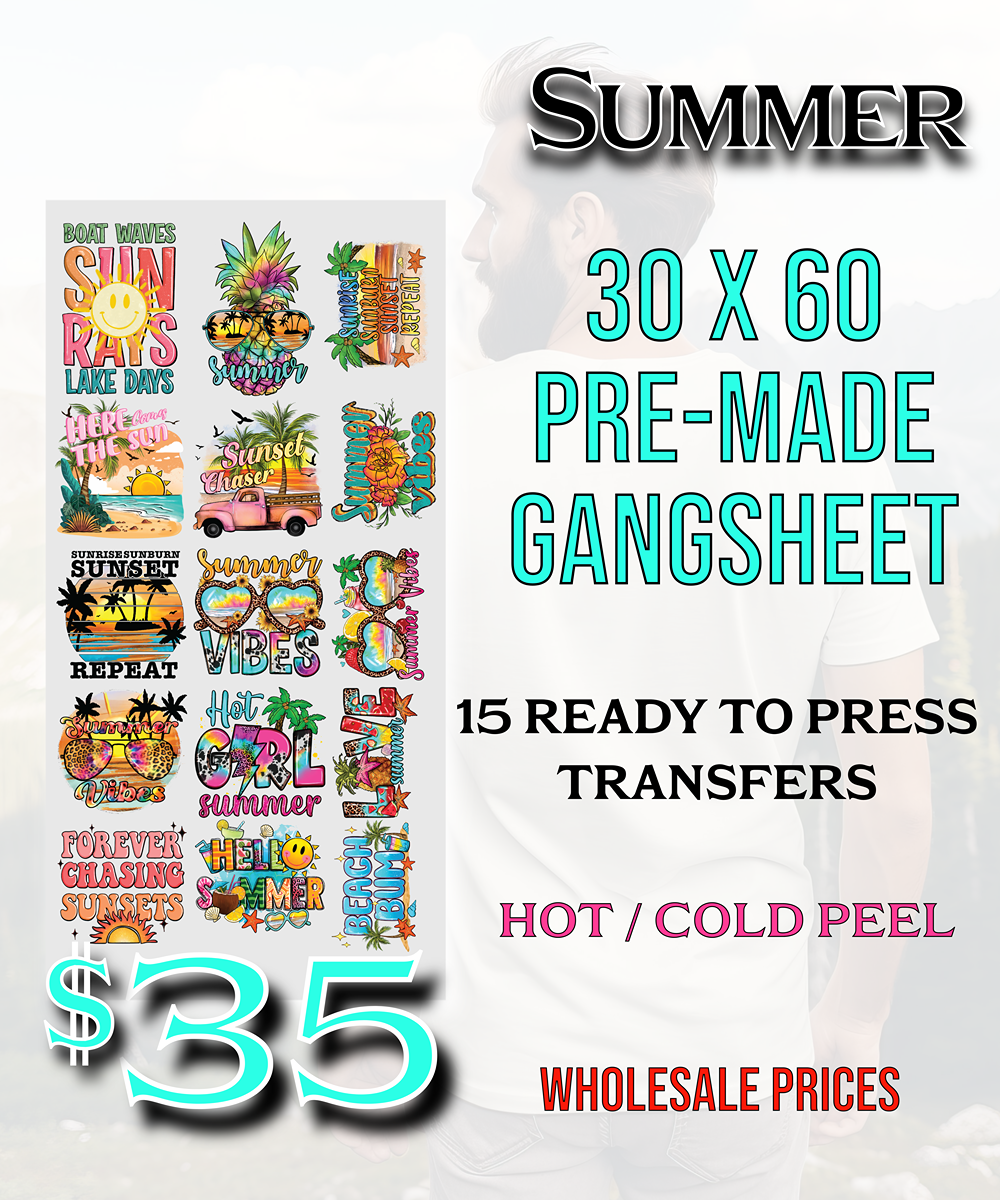 Summer 30"X60" Pre-Made Gang Sheet