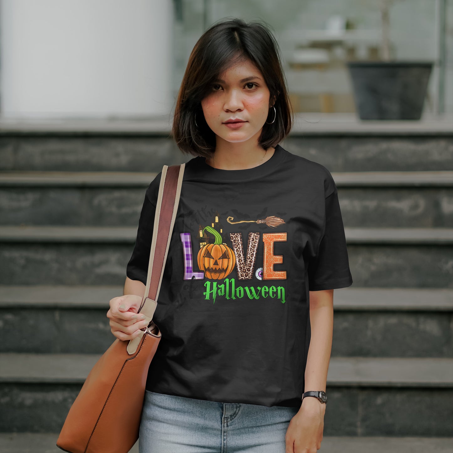 For The Love of Halloween Broom T-Shirt