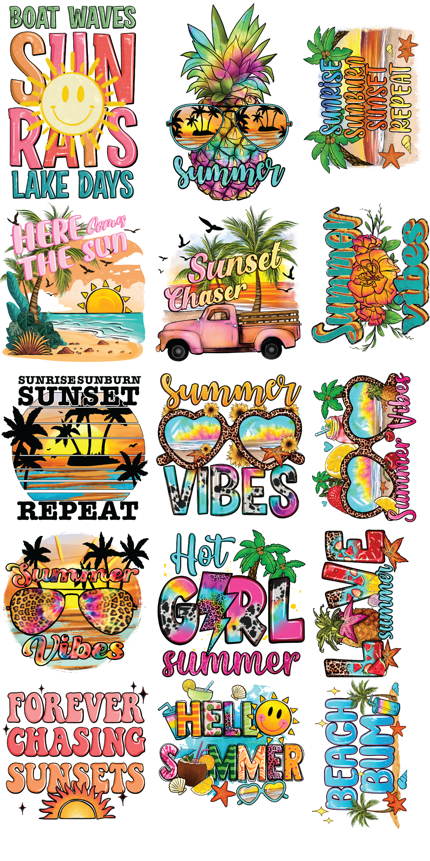 Summer 30"X60" Pre-Made Gang Sheet