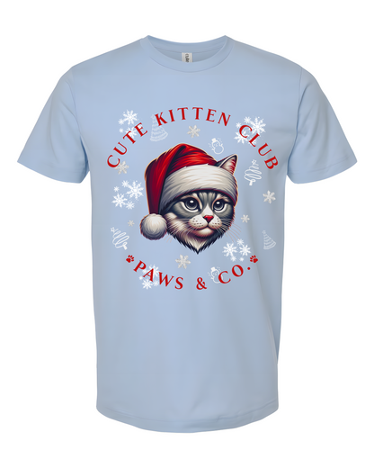 Cute Kitten Club Gray And White T-Shirt