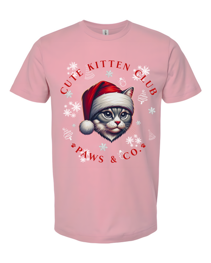 Cute Kitten Club Gray And White T-Shirt