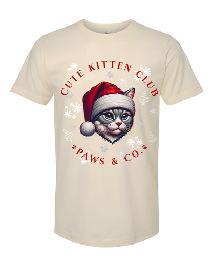 Cute Kitten Club Gray And White T-Shirt