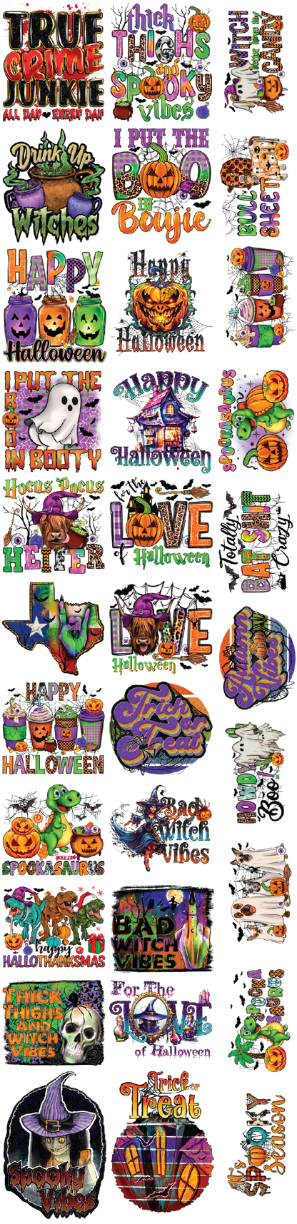Halloween 30"X120" Pre-Made Gang Sheet