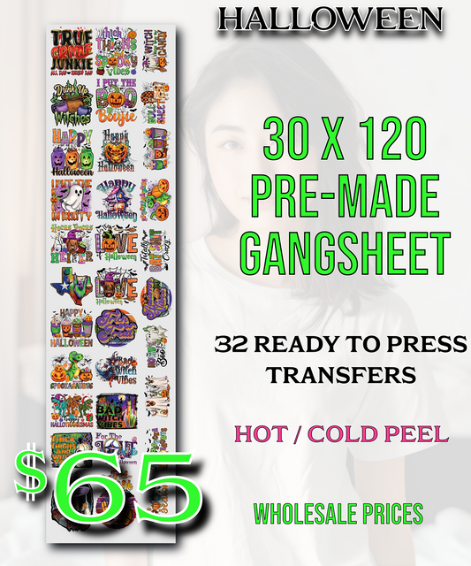 Halloween 30"X120" Pre-Made Gang Sheet