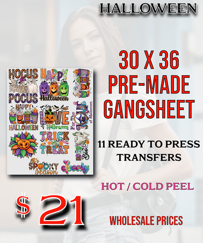 Halloween 30"X36" Pre-Made Gang Sheet