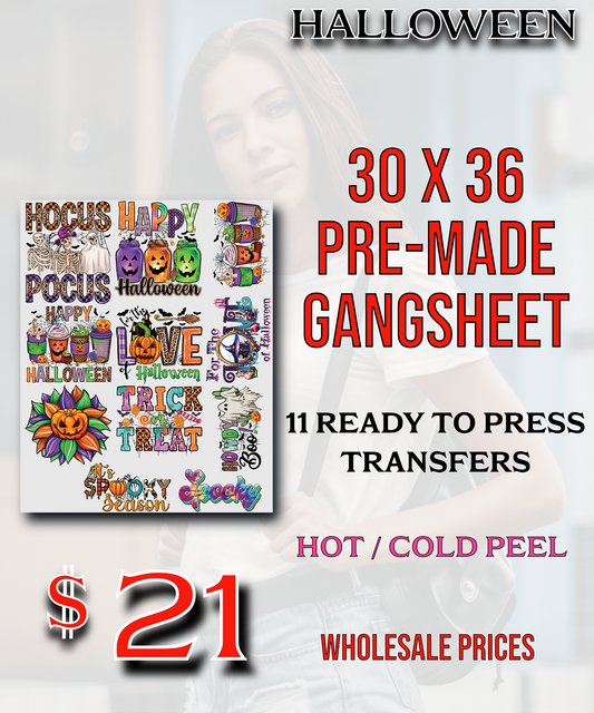 Halloween 30"X36" Pre-Made Gang Sheet