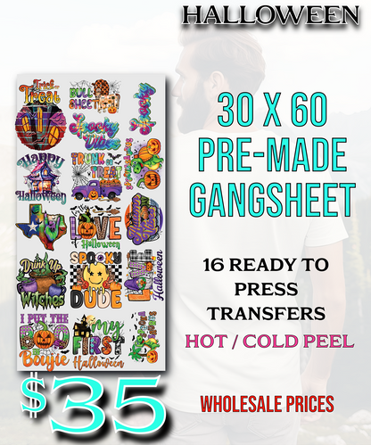 Halloween 30"X60" Pre-Made Gang Sheet