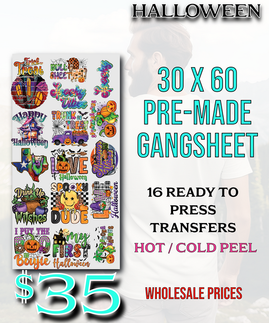 Halloween 30"X60" Pre-Made Gang Sheet