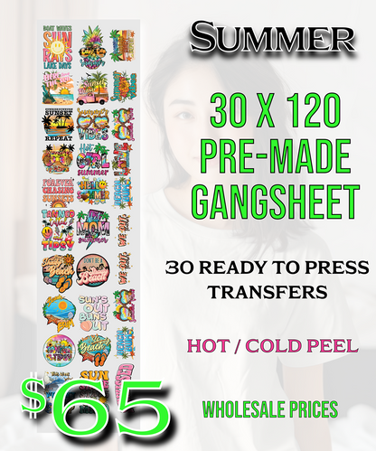 Summer 30"X120" Pre-Made Gang Sheet