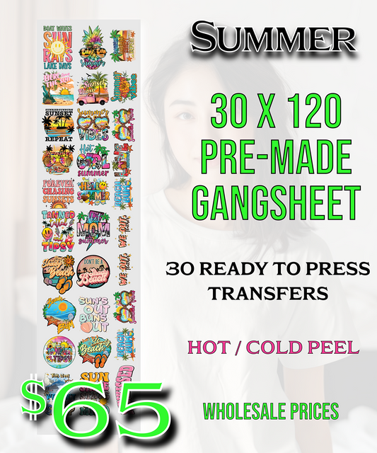 Summer 30"X120" Pre-Made Gang Sheet
