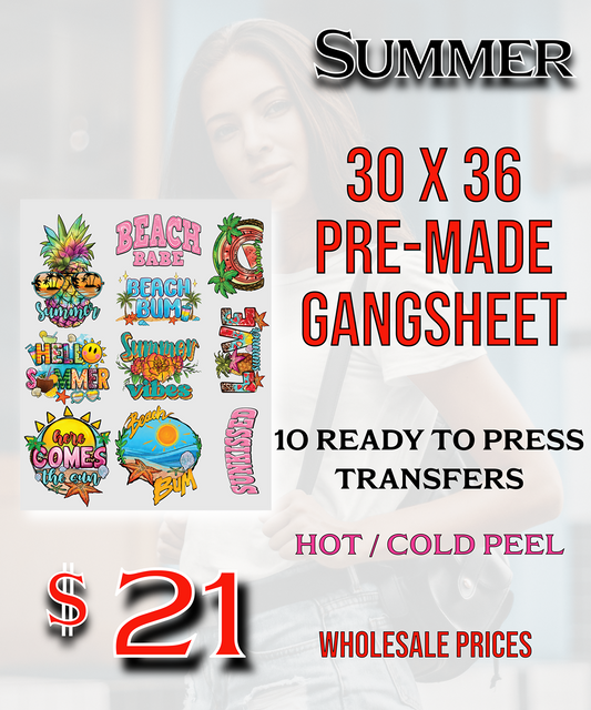 Summer 30"X36" Pre-Made Gang Sheet
